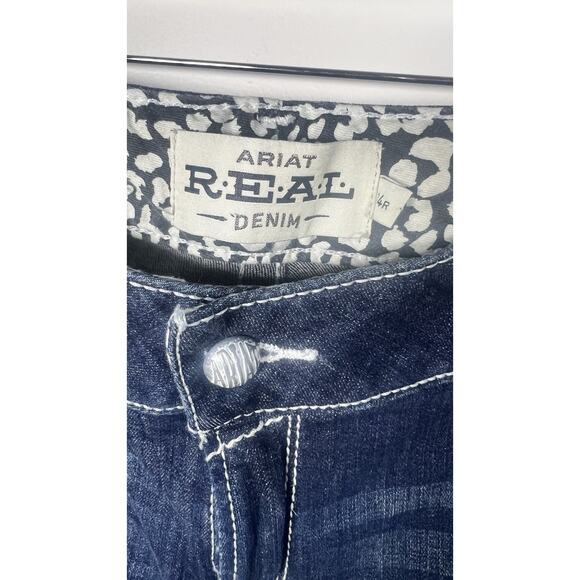 Ariat R.E.A.L Slim Bootcut Lakeshore Rosy Whipstich Stretchy Jeans Size 34 Waist - Picture 5 of 11